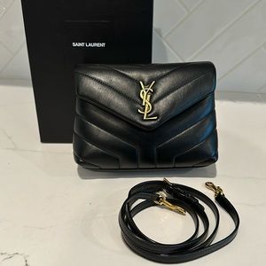 LOULOU TOY STRAP BAG IN QUILTED "Y" LEATHER